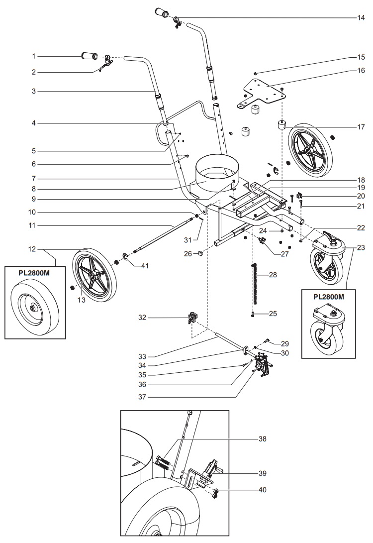 PowrLiner 2800M Cart Assembly Parts